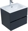 Тумба с раковиной Aquanet Алвита New 60 2 ящика, антрацит