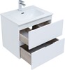 Тумба с раковиной Aquanet Алвита New 60 2 ящика, белый матовый