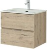 Тумба с раковиной Aquanet Алвита New 60 2 ящика, дуб веллингтон