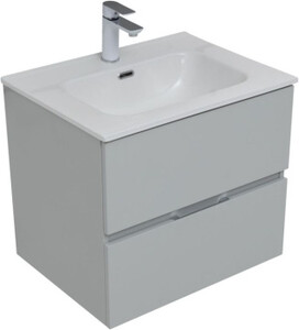 Тумба с раковиной Aquanet Алвита New 60 2 ящика, серый