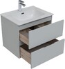Тумба с раковиной Aquanet Алвита New 60 2 ящика, серый