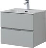 Тумба с раковиной Aquanet Алвита New 60 2 ящика, серый