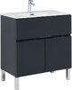 Тумба с раковиной Aquanet Алвита New 80 1 ящик, 2 дверцы, антрацит