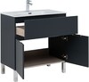 Тумба с раковиной Aquanet Алвита New 80 1 ящик, 2 дверцы, антрацит