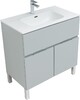 Тумба с раковиной Aquanet Алвита New 80 1 ящик, 2 дверцы, серый