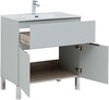 Тумба с раковиной Aquanet Алвита New 80 1 ящик, 2 дверцы, серый