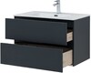 Тумба с раковиной Aquanet Алвита New 80 2 ящика, антрацит