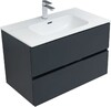 Тумба с раковиной Aquanet Алвита New 80 2 ящика, антрацит