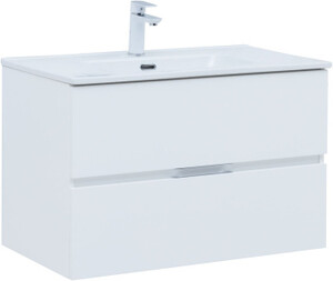 Тумба с раковиной Aquanet Алвита New 80 2 ящика, белый матовый