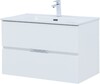 Тумба с раковиной Aquanet Алвита New 80 2 ящика, белый матовый