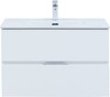 Тумба с раковиной Aquanet Алвита New 80 2 ящика, белый матовый