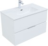 Тумба с раковиной Aquanet Алвита New 80 2 ящика, белый матовый
