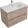 Тумба с раковиной Aquanet Алвита New 80 2 ящика, дуб веллингтон