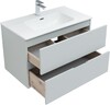 Тумба с раковиной Aquanet Алвита New 80 2 ящика, серый