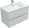Тумба с раковиной Aquanet Алвита New 80 2 ящика, серый