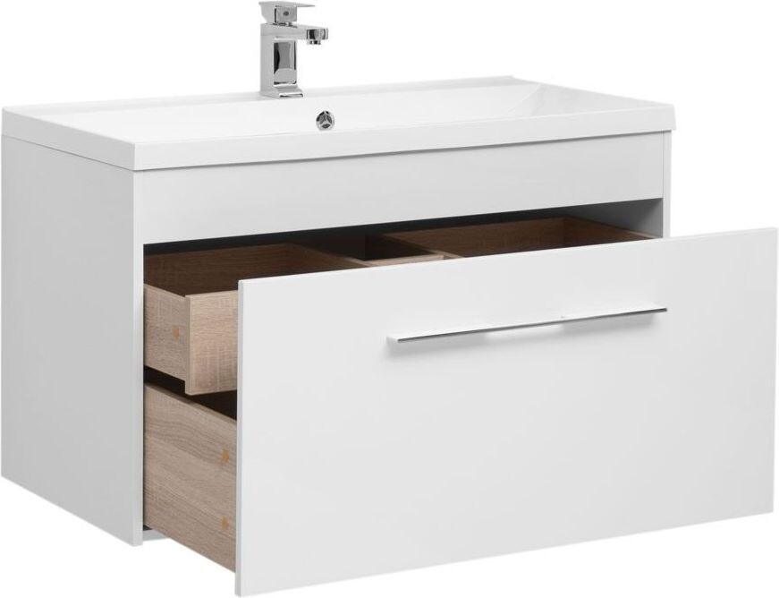 Тумба с раковиной Aquanet Августа 100 белый (ручка хром)