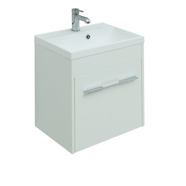Тумба с раковиной Aquanet Августа 50 белый (ручка хром)
