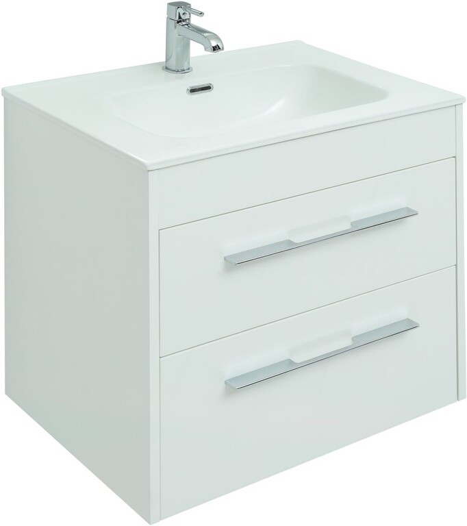 Тумба с раковиной Aquanet Августа 60 белый (ручка хром)