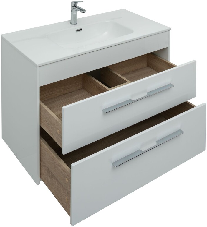 Тумба с раковиной Aquanet Августа (Flat) 100 белый