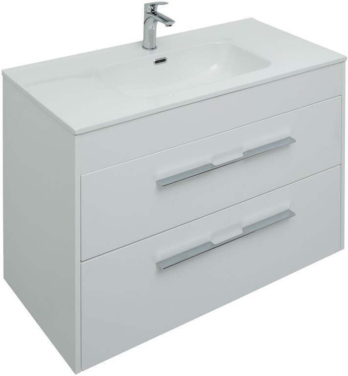 Тумба с раковиной Aquanet Августа (Flat) 100 белый