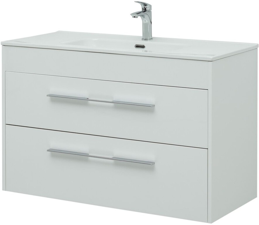 Тумба с раковиной Aquanet Августа (Flat) 100 белый