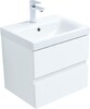 Тумба с раковиной Aquanet Беркли 50 белый глянец (2 ящика)