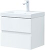 Тумба с раковиной Aquanet Беркли 50 белый глянец (2 ящика)