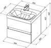 Тумба с раковиной Aquanet Беркли 50 белый глянец (2 ящика)