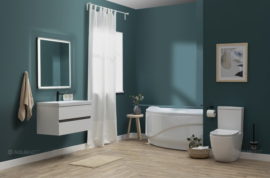 Тумба с раковиной Aquanet Беркли 60 белый/дуб рошелье