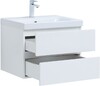 Тумба с раковиной Aquanet Беркли 60 белый глянец (2 ящика)