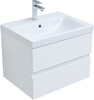 Тумба с раковиной Aquanet Беркли 60 белый глянец (2 ящика)