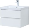 Тумба с раковиной Aquanet Беркли 60 белый глянец (2 ящика)
