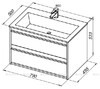 Тумба с раковиной Aquanet Lino 80 белый матовый