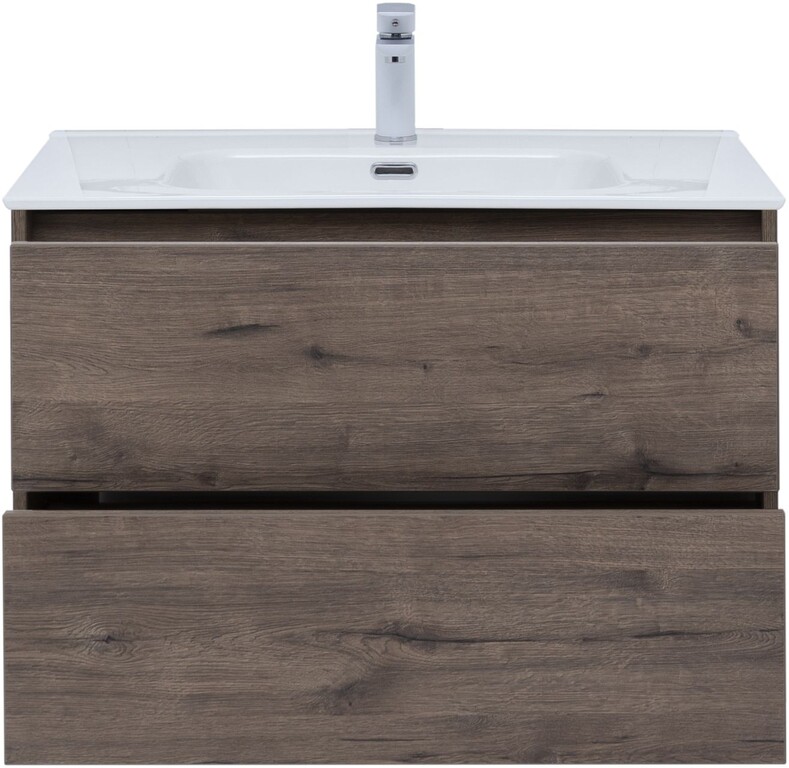 Тумба с раковиной Aquanet Lino 80 (Flat) дуб веллингтон
