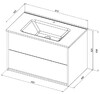 Тумба с раковиной Aquanet Lino 80 (Flat) дуб веллингтон