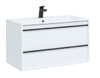 Тумба с раковиной Aquanet Lino 90 белый матовый