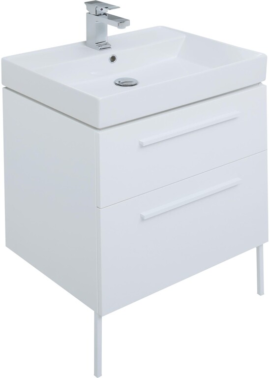 Тумба с раковиной Aquanet Nova 60 белый (2 ящика)
