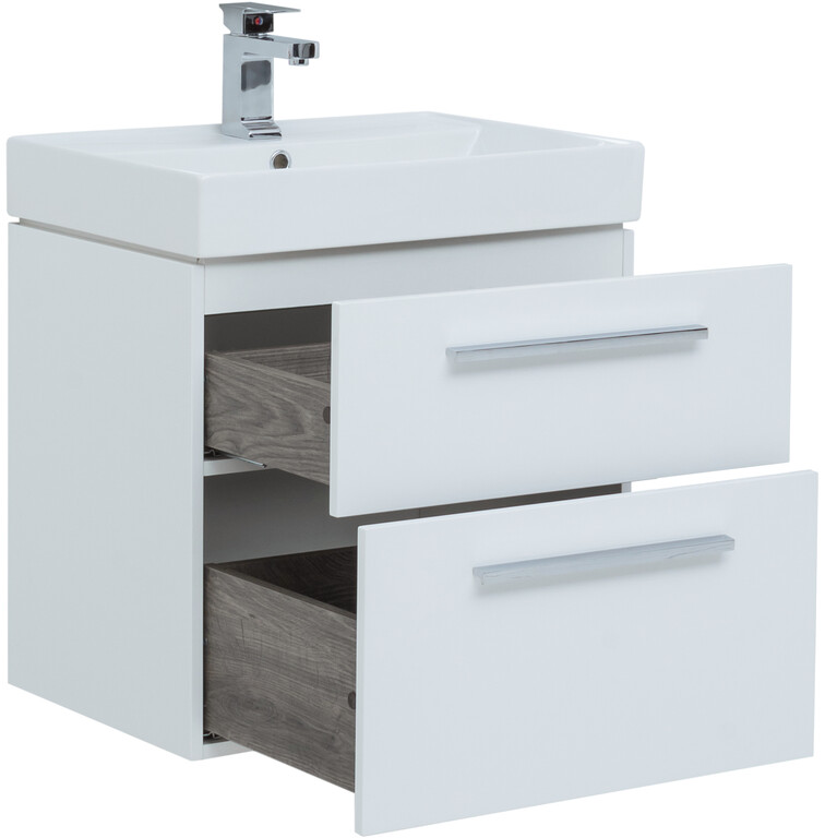 Тумба с раковиной Aquanet Nova 60 белый (2 ящика)