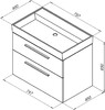 Тумба с раковиной Aquanet Nova 75 белый (2 ящика)
