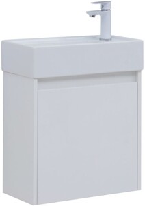 Тумба с раковиной Aquanet Nova Lite 50 белый глянец (с дверецей)