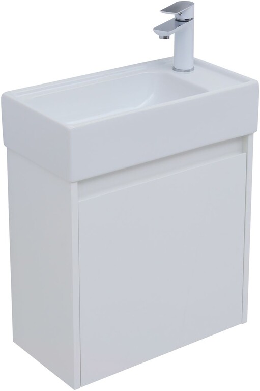 Тумба с раковиной Aquanet Nova Lite 50 белый глянец (с дверецей)