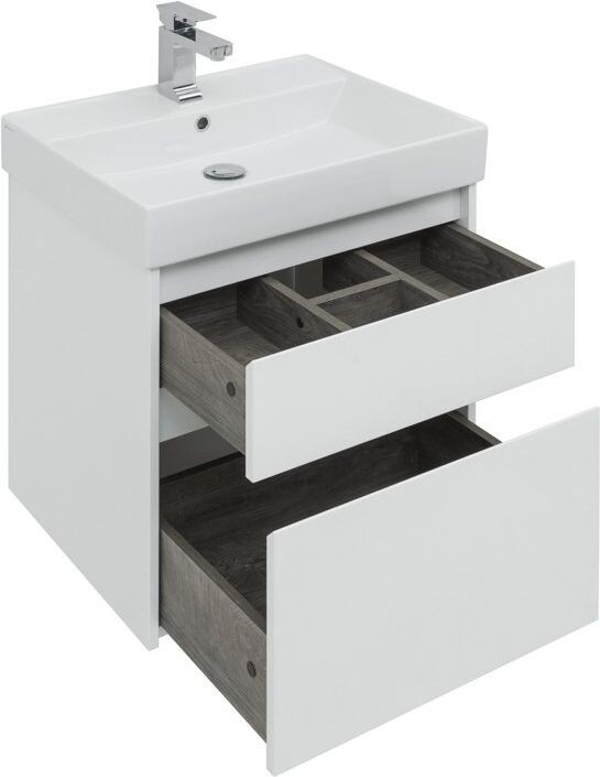 Тумба с раковиной Aquanet Nova Lite 60 белый (2 ящика)