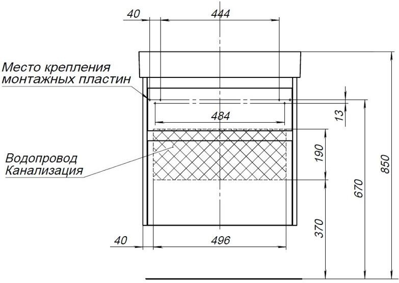 Тумба с раковиной Aquanet Nova Lite 60 белый (2 ящика)