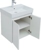 Тумба с раковиной Aquanet Nova Lite 60 белый глянец (2 дверцы)
