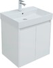 Тумба с раковиной Aquanet Nova Lite 60 белый глянец (2 дверцы)