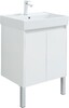Тумба с раковиной Aquanet Nova Lite 60 белый глянец (2 дверцы)