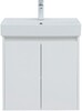 Тумба с раковиной Aquanet Nova Lite 60 белый глянец (2 дверцы)