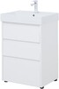 Тумба с раковиной Aquanet Nova Lite 60 белый глянец (3 ящика)
