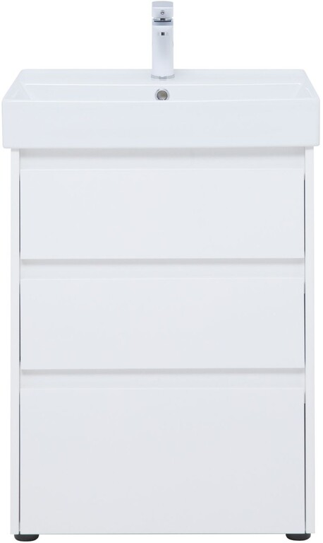 Тумба с раковиной Aquanet Nova Lite 60 белый глянец (3 ящика)