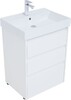 Тумба с раковиной Aquanet Nova Lite 60 белый глянец (3 ящика)
